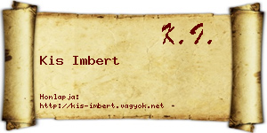 Kis Imbert névjegykártya